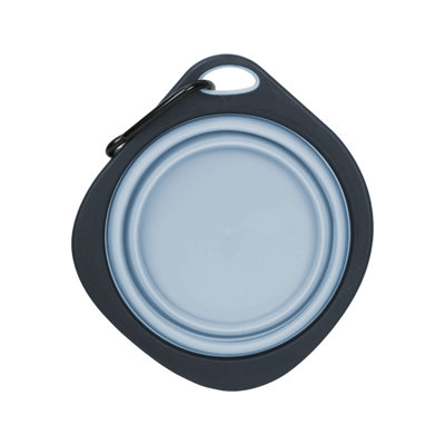 Contenant de voyage portatif en plastique flexible pour eau et nourriture avec crochet, 6,18 x 5,51 x 1,97 po, bleu
