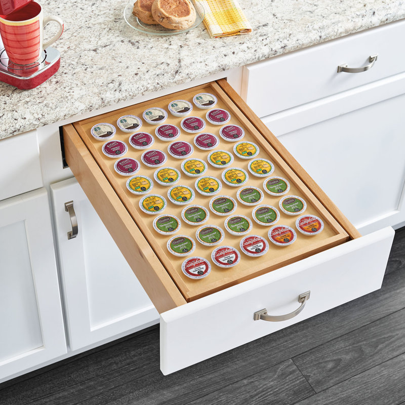 Natural Maple Wood Adjustable Two-Tier Drawer Organizer