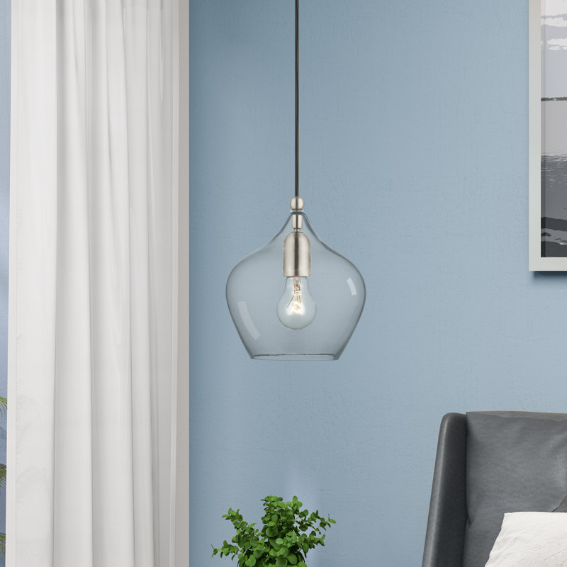 Luminaire suspendu géométrique à 1 lumière Neo, Nickel brossé