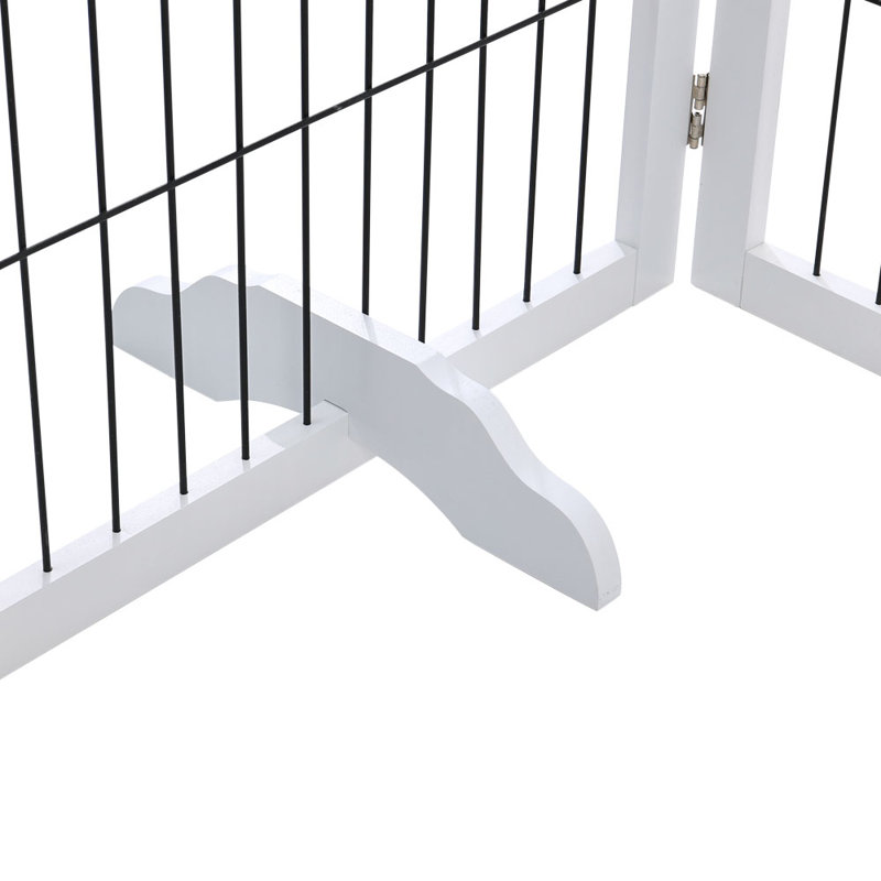 Lakendra Free Standing Pet Gate With Door, 280cm, White