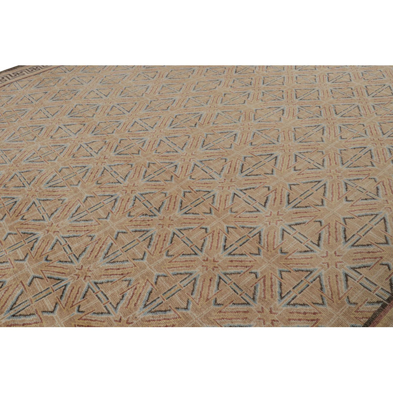Burano Hand Knotted Wool Geometric Area Rug, Rectangle 10' x 14'