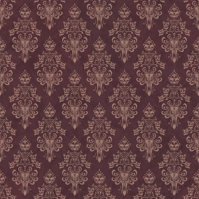 Papier peint adhésif marron Haunted Mansion, Rouge