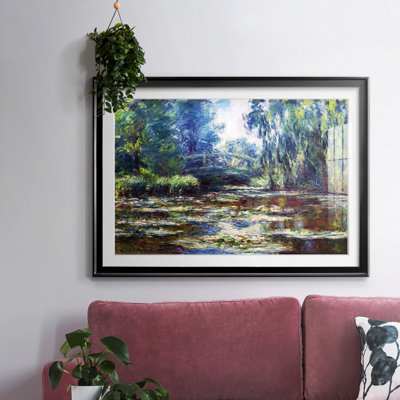 Water Lillies In Monet's Garden by Claude Monet - Fine Art Reproduction, Matted and Framed Under Acrylic Glass, Large Living Room Wall Art