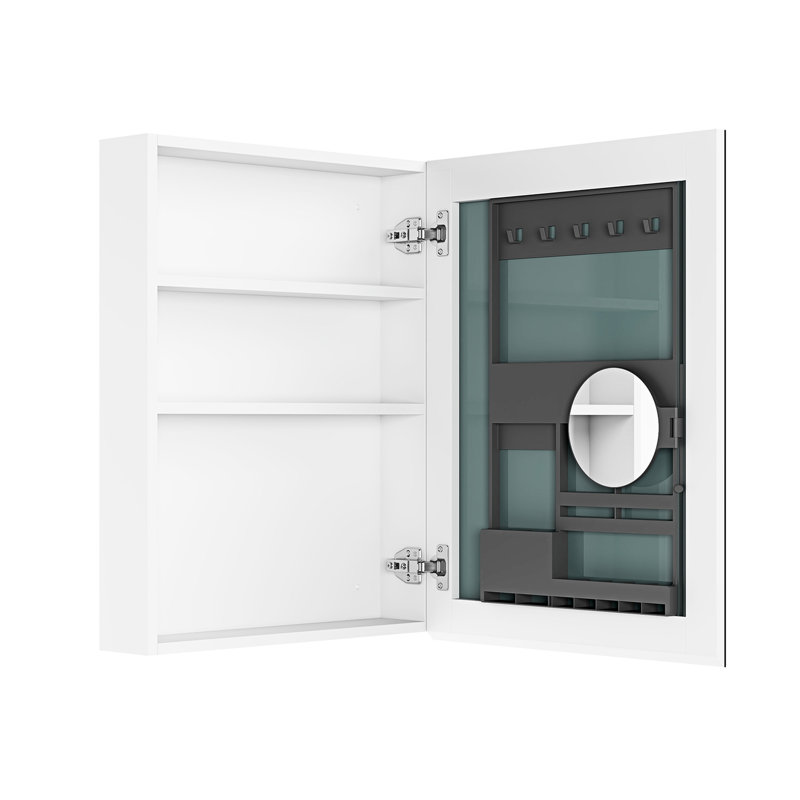 Armoire à pharmacie de salle de bain l 20 po x H 26 po - Miroir biseauté, ouverture à droite, rangement généreux, bois d'ingénierie, réflexion claire, charnières à fermeture silencieuse, miroir de 20 po à 26 po, espace intérieur spacieux