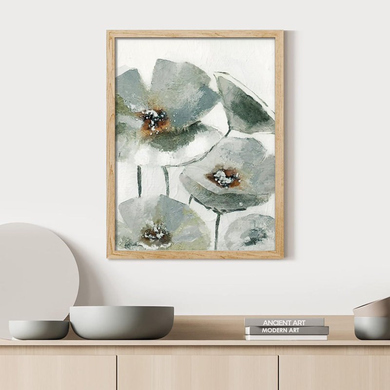 " Paint Stroke Wild Lily Flower Garden Wall Art Floral Botanical Prints Decor Artwork ", Natural, 10" H x 8" W x 0.75" D