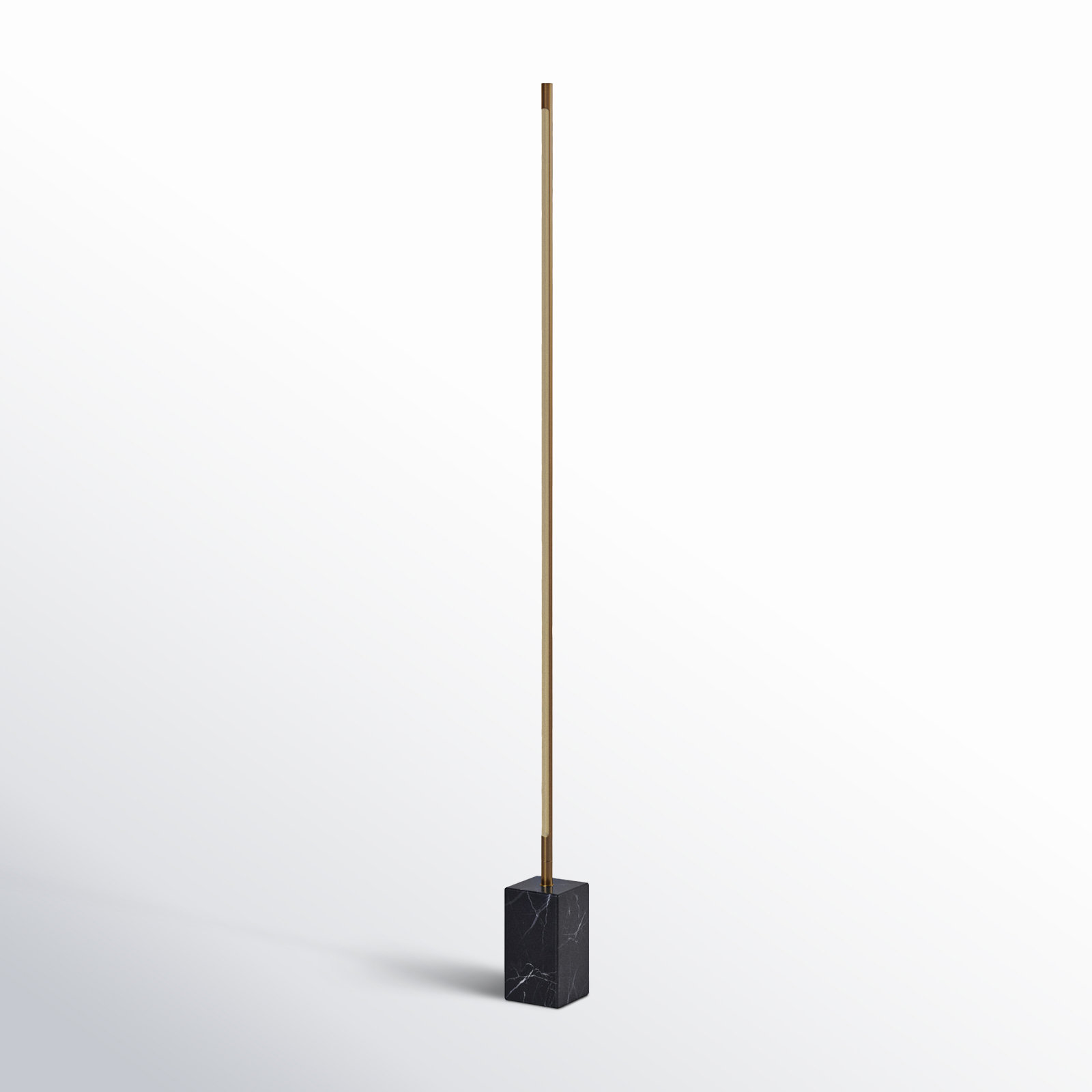Ericson 65'' Dimmable Floor Lamp, Antique Brass/Black Marble
