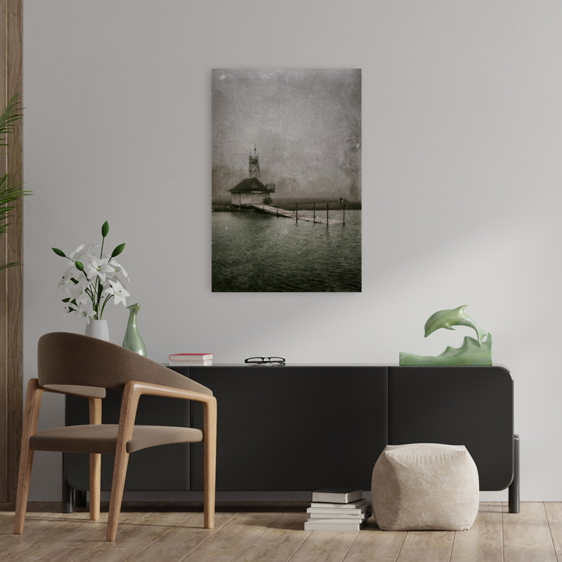 Leuty Avenue Lifesaving Station Old Film No 1 Peaceful Tranquil Abstract Architecture Beach Wall Art Print 1 Piece Wrapped Canvas Wall Art