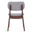 Chaises de salle à manger rembourrées de style Mid-Century 2 pièces, noyer + gris anthracite, pieds évasés, assemblage facile, convient aux chaises multi-espaces et à la construction, look rétro, siège confortable-1397591094
