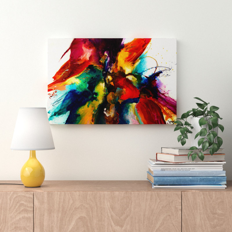 « Flourish III »- Impression sur toile, H 24 po x l 32 po x P 1 po, Impression encadrée, Noir