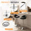 Swivel Upholstered Faux Leather Bar Stool with Steel Frame-1081562637