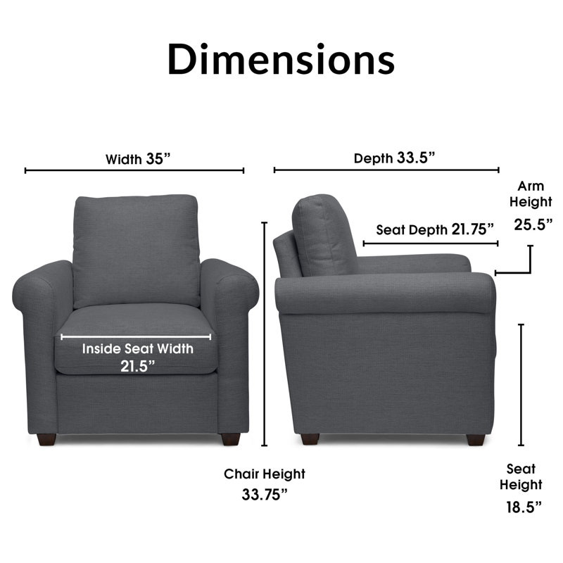 Lewis Upholstered Club Chair, Gray