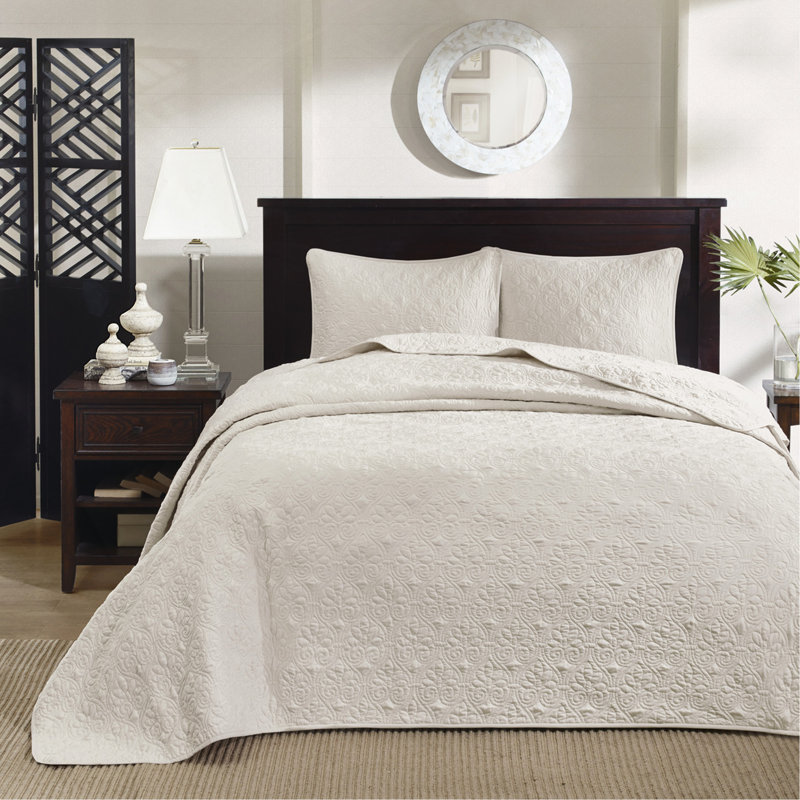Ensemble de couvre-lit réversible crème grand, Crème, crème
