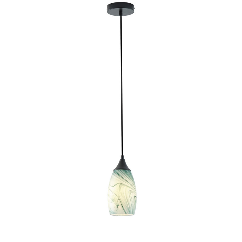 1 luminaire suspendu en verre de fer à intensité variable vert, Sarcelle