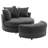 Orisfur. 360-Degree Swivel Accent Barrel Chair With Storage Ottoman & 4 Pillows, Modern Chenille Leisure Chair Round Accent