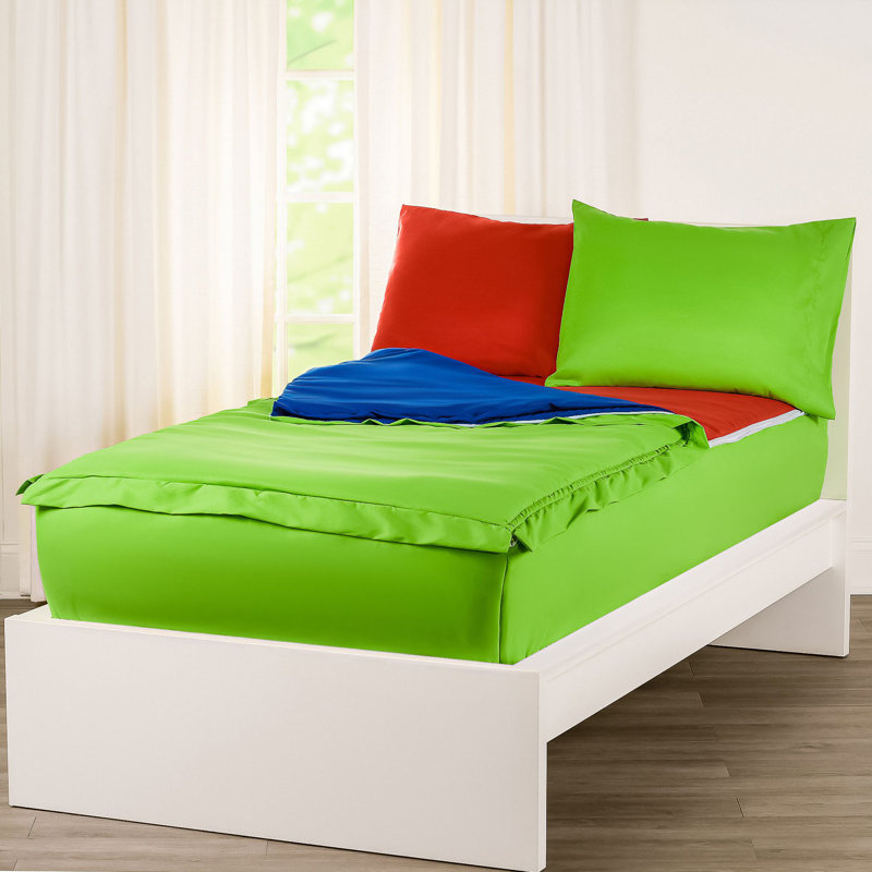  Bunkie Deluxe All-In-One Zipper Bedding Set, Full / Double, Green