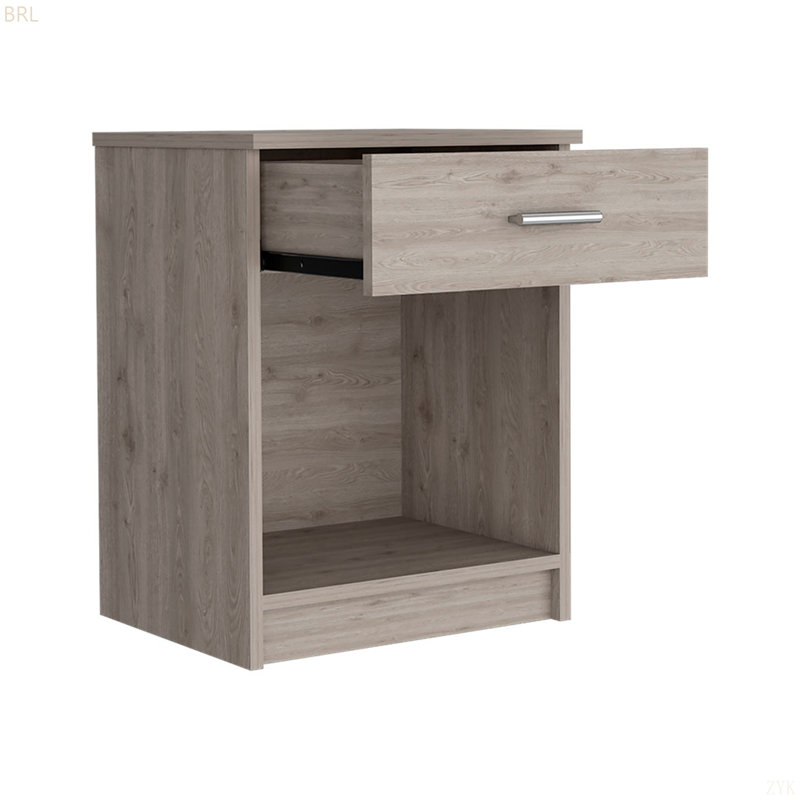 Single Drawer, Lower Shelf, Light Gray