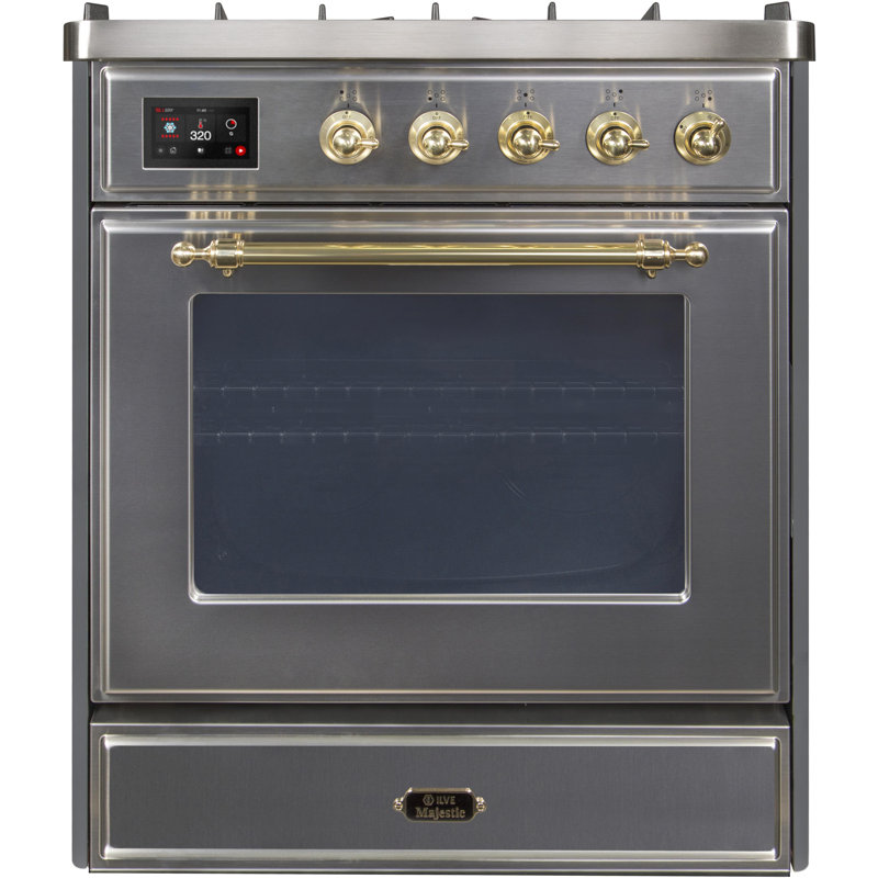 Majestic II 30" 2.3 cu. ft. Freestanding Dual Fuel Range, Liquid Propane, Gloss Black/Bronze