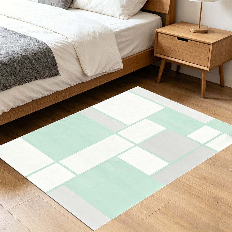 Modern minimalist geometric carpet, living room coffee table mat, bedroom bedside anti-slip mat, washable
