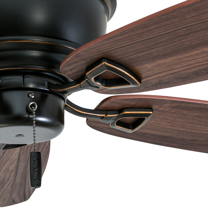 Glen Alden 52'' Ceiling Fan with Pull Chain, Oil Rubbed Bronze with Medium Oak Blades