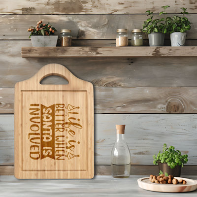 Life Is Better When Santa Is Involved  1 Piece Bamboo Cutting Board