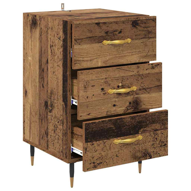 40cm W Manufactured Wood Bedside Table, Old Wood