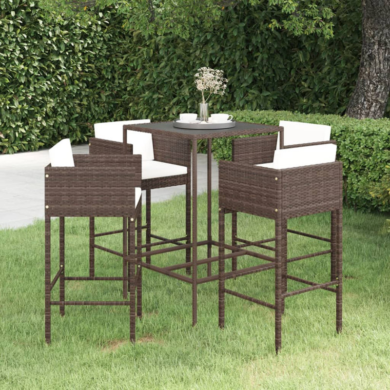 Bar Set Steel Frame Material, Brown, White