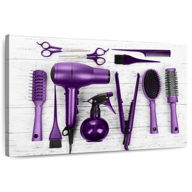 Shuttleworth Purple Hair Salon Tools, 8" H x 12" W