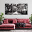 Ensemble de 3 pièces sur toile Trees BW Forest Path-93059691