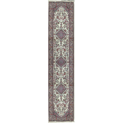 Hand-Knotted High-Quality Cream and Pink Area Rug