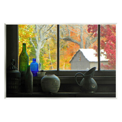 «Fall Foliage in Window», art mural sur bois par GraffiTee Studios