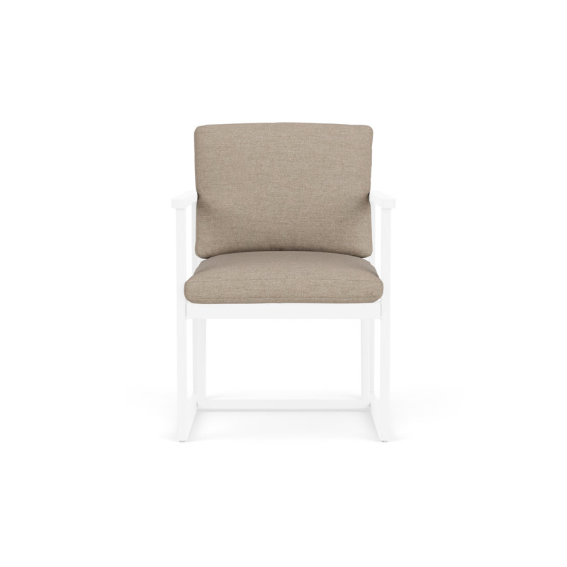 Summit Outdoor Dining Armchair, French Beige, Demo Oatmeal, White