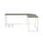 L-Shape Rectangular Computer Desk, Gray And White