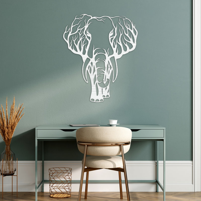 Handmade Wall Decor on ACM, 46" H x 38.3" W x 0.25" D, White