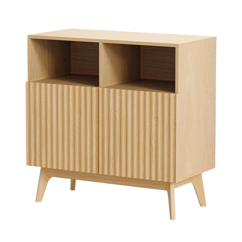 Modern Rectangular 80cm 2-Door Sideboard with Storage, Ivory