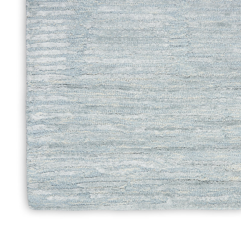 Tapis bleu clair Calvin Klein010, Rectangle 9 pi 9 po x 13 pi 9 po