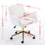 Chaise de bureau rose avec base en métal doré, construction robuste pour étudier la chaise de base, rose, large