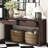 Elegant Rustic Console Table with Storage and Open Shelf for Living Room-112813109