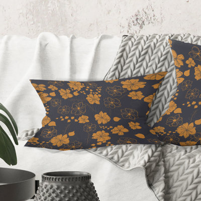 Coussin rétro à motif rétro coquelicots II