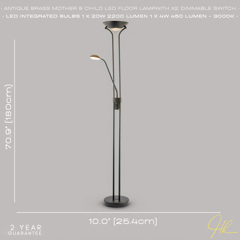 180cm LED Torchiere Floor Lamp, Black