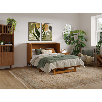 Pfeffer Solid Wood Murphy Bed Chest with 6" Mattress and Built-in Charger
