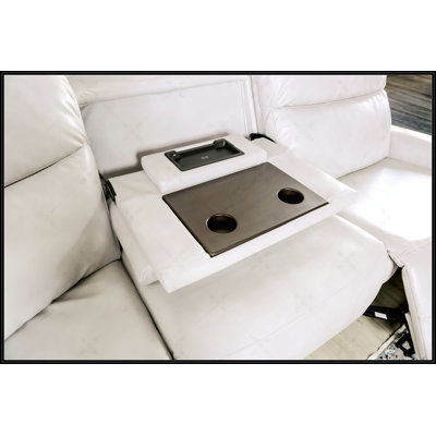 Power Reclining Sectional Couch With Zero Gravity, Wireless Charging, And Drop-Down Table For Modern Living Rooms