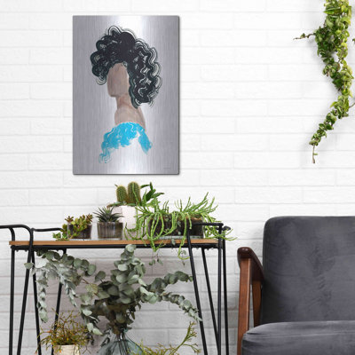 Winston Porter «Sunday Blue Dress» par Kamdon Kreations, art mural en métal
