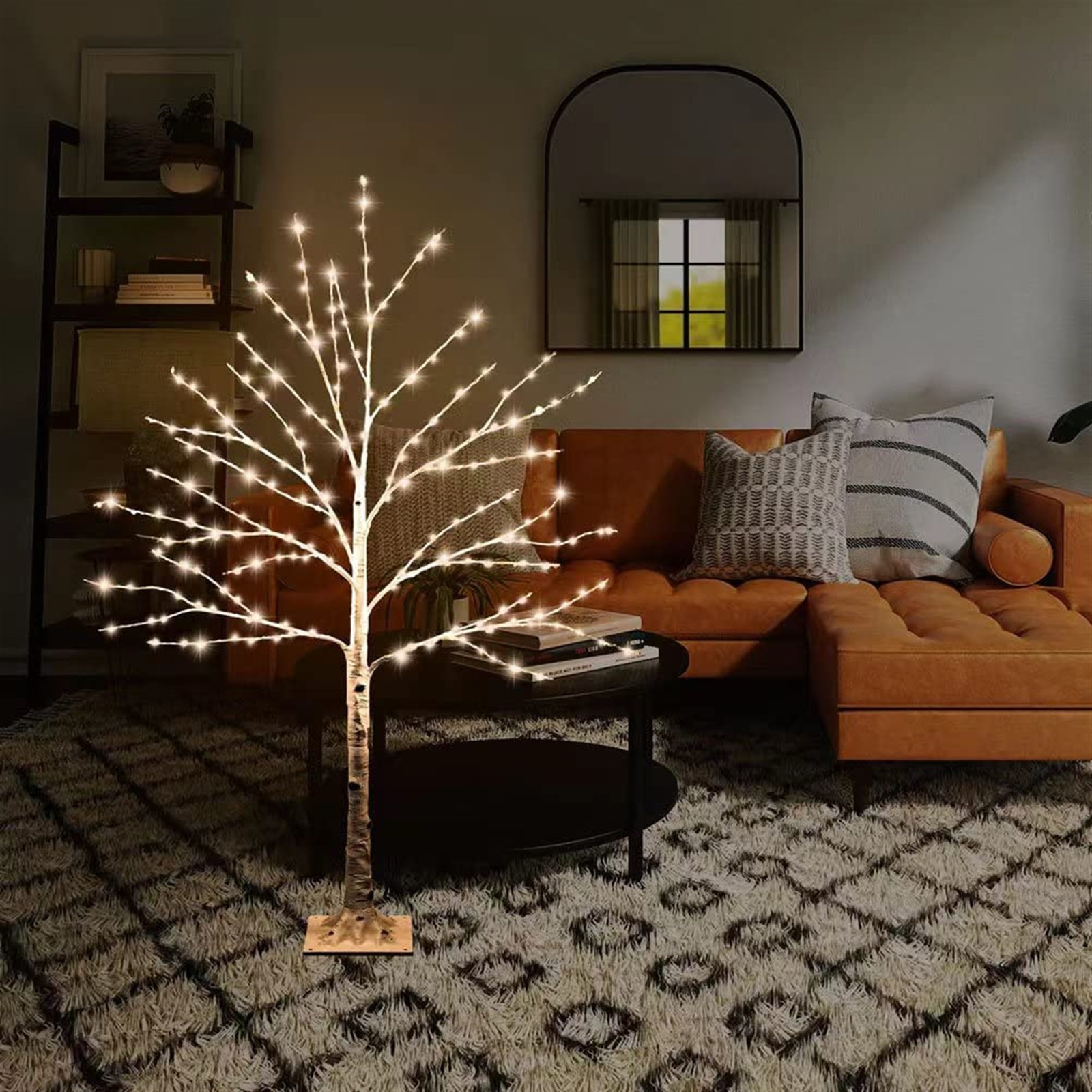 Jasmynn 3-Pack Lighted Birch Tree for Home Decor with Timer, Birch Christmas Tree with Warm White Lights The Holiday Aisle