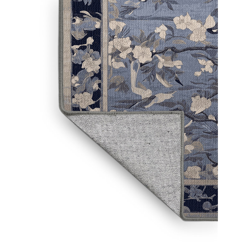 Machine Washable Gray Area Rug, Rectangle 7' x 9'