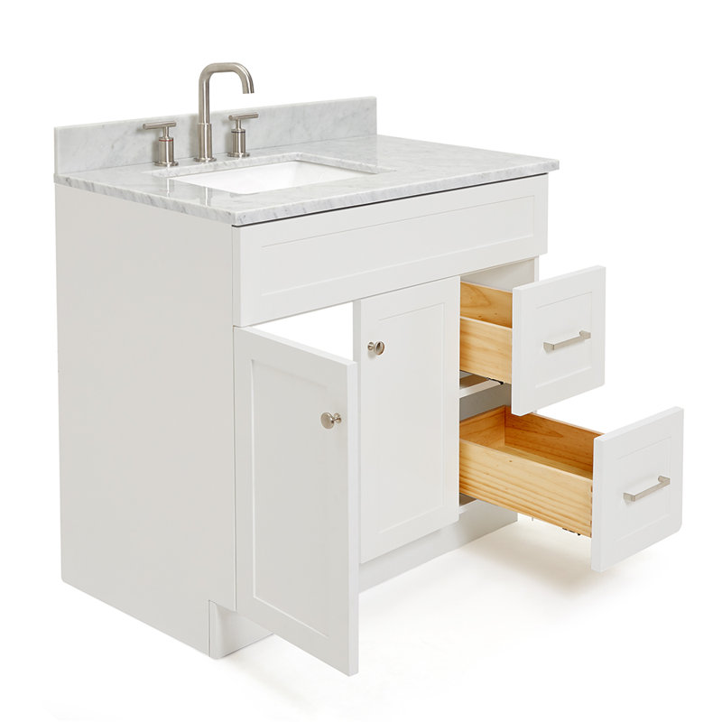 Partham 37" Single Bathroom Vanity Set, White