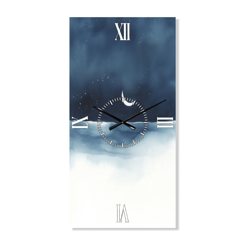Horloge murale décorative Welton I - Céleste blanche, H 40 po x l 20 po - Rectangle