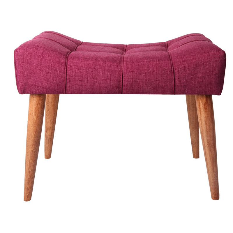 Kahmiah Polyester Upholstered Bench, Burgundy