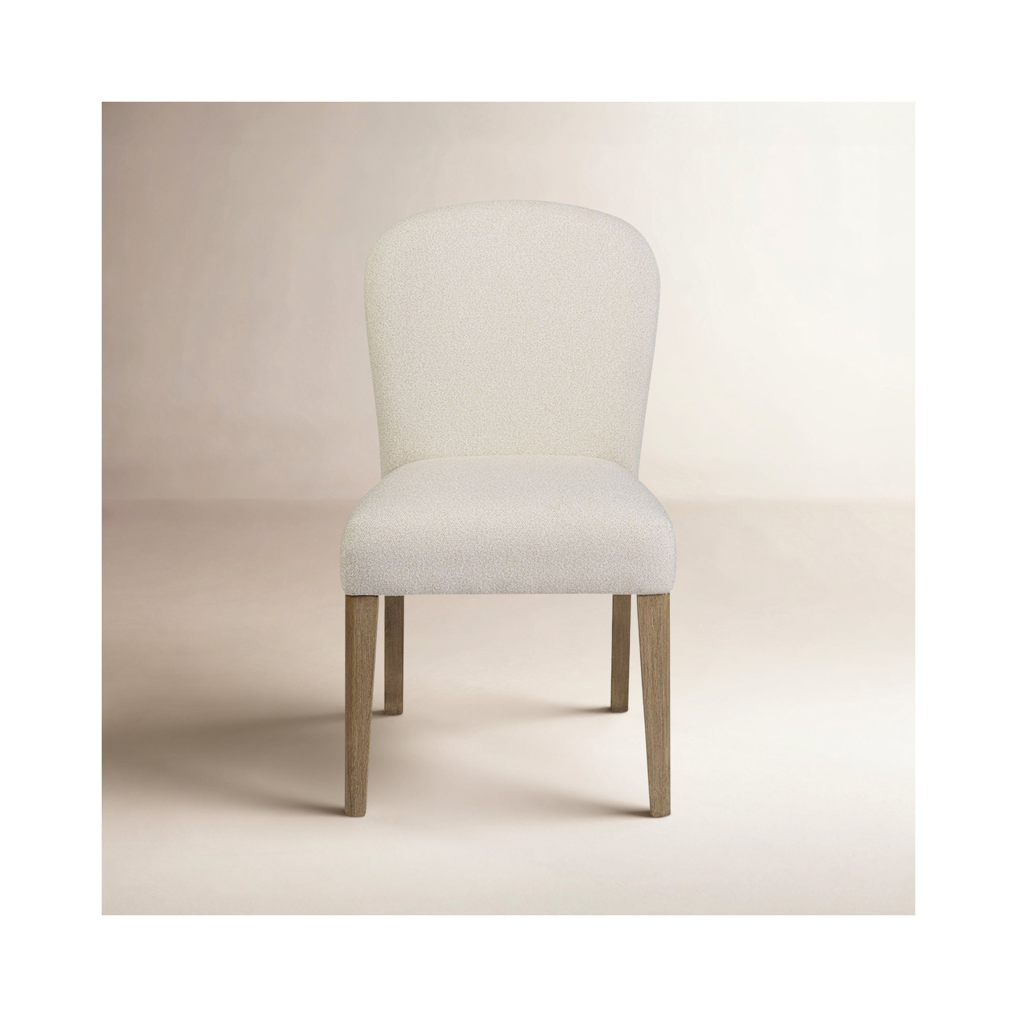 Marielle Upholstered Arch Dining Chair, Toffee/White Sand, Beige Wood