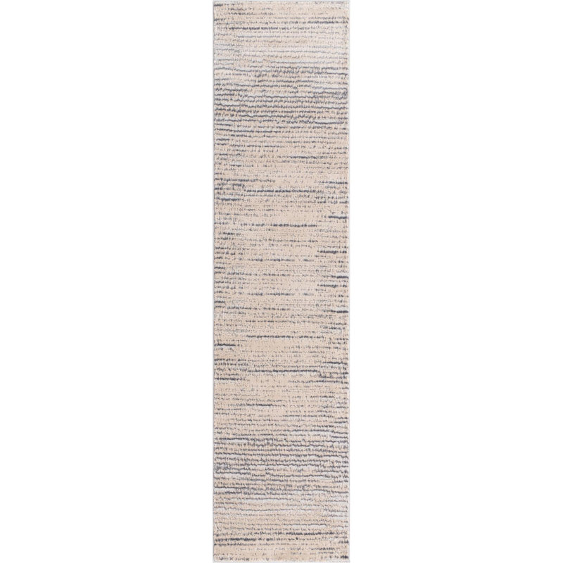 Tapis contemporain Araceli couleur océan, Tapis de couloir 2 pi x 8 pi