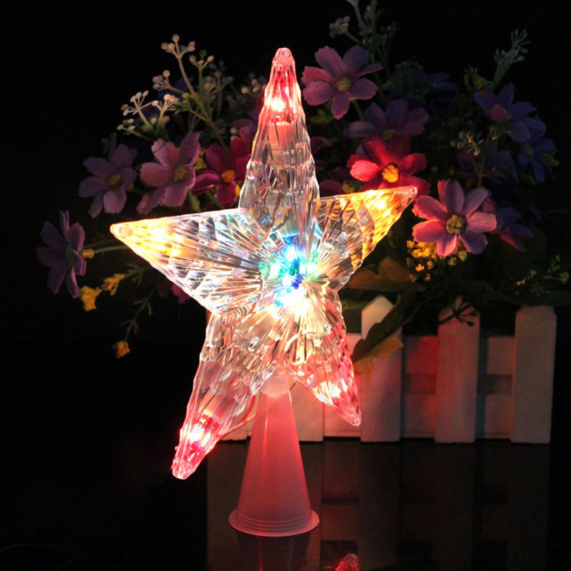 Decorative Star-shaped Christmas Tree Topper with LED Lights
